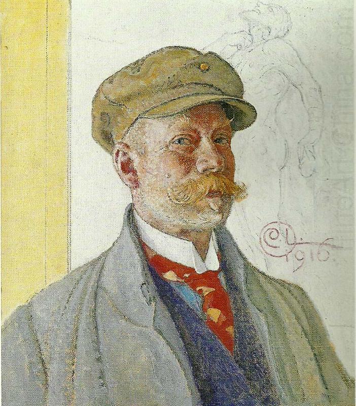 sjalvportratt-sjalvportratt med kung domalde, Carl Larsson